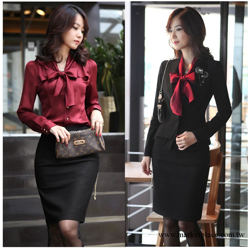 新款 韓版女裝三件套OL職業套裝時尚淑女工作服修身西裝套裙工廠,批發,進口,代購