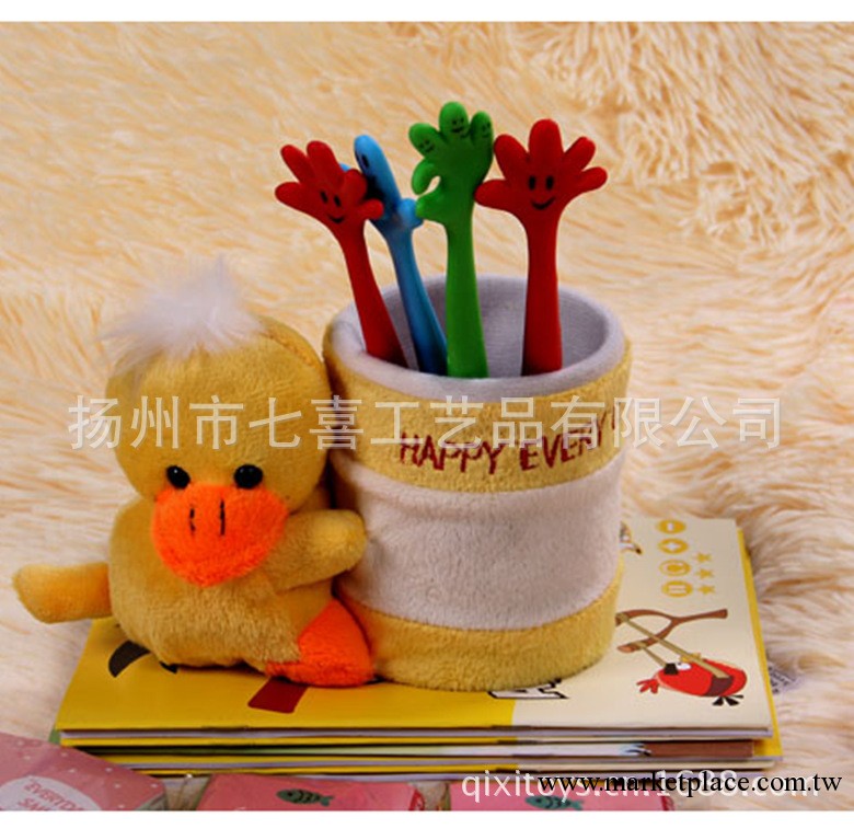 揚州 廠傢 毛絨玩具 批發 定做 加工 設計  公仔小黃鴨筆筒工廠,批發,進口,代購