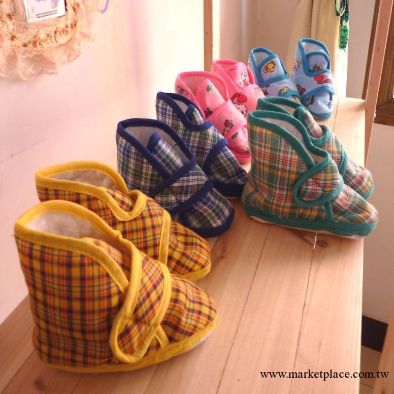 2013新款棉佈格子童鞋 寶寶學步鞋 點膠軟底保暖特價嬰兒鞋廠傢工廠,批發,進口,代購
