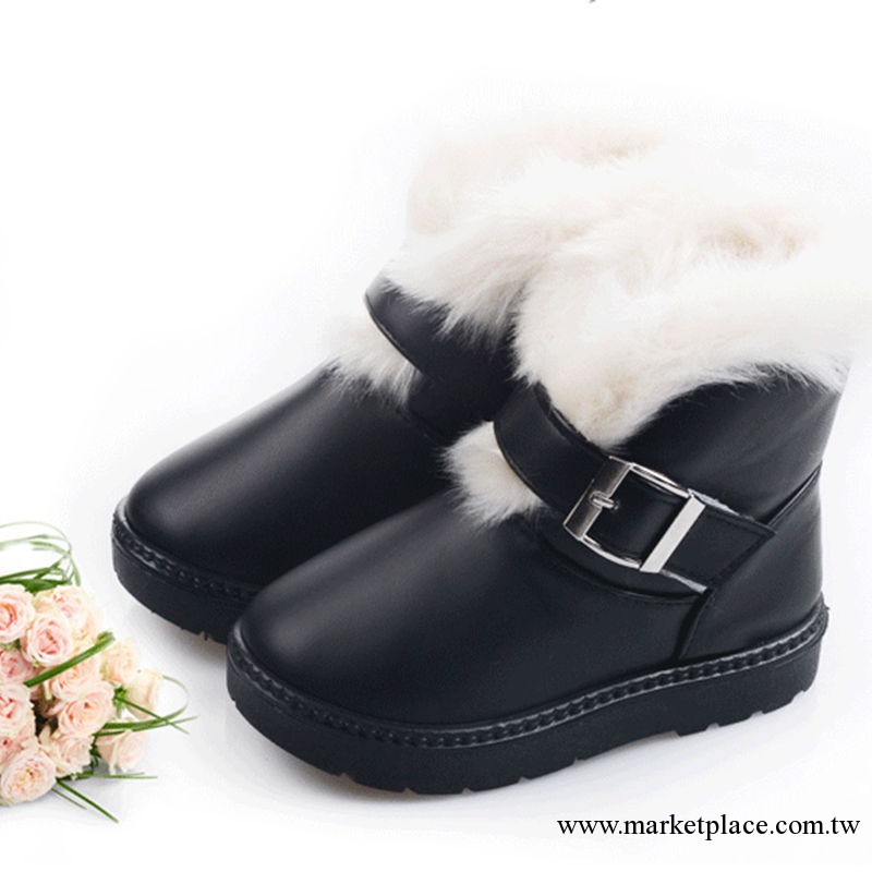13最新款PU面兒童雪靴 防水加厚保暖棉靴 毛毛雪靴 女童棉鞋工廠,批發,進口,代購
