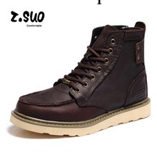 Z.SUO走索復古潮男鞋男式工裝靴牛皮靴子軟面皮工作靴工廠,批發,進口,代購