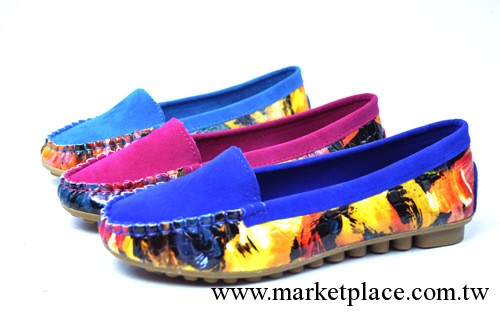 手工縫制糖果色多色塗鴉彩繪平底小單鞋凱惠凱正品工廠,批發,進口,代購