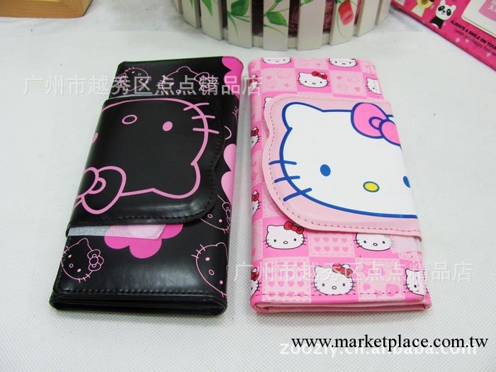 動漫卡通hello kitty 休閑兩折錢包 拉鏈按扣錢包 中長款工廠,批發,進口,代購