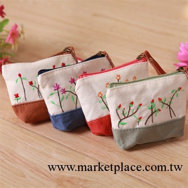 2013新款零錢包 梅花刺繡單層大容量零錢包 創意小清新硬幣包錢包工廠,批發,進口,代購