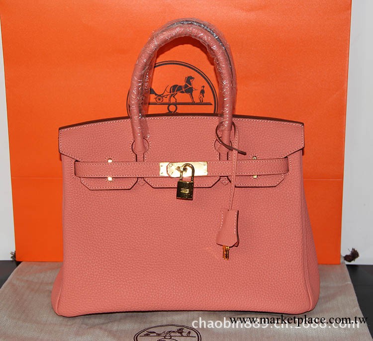 Birkin30CM 鉑金包龍蝦粉TOGO原版荔枝紋全真皮手提包包女包工廠,批發,進口,代購