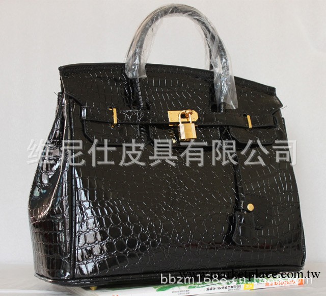 2013新款birkin手提鉑金包女包鱷魚紋35CM中經典黑色 歐美大牌工廠,批發,進口,代購