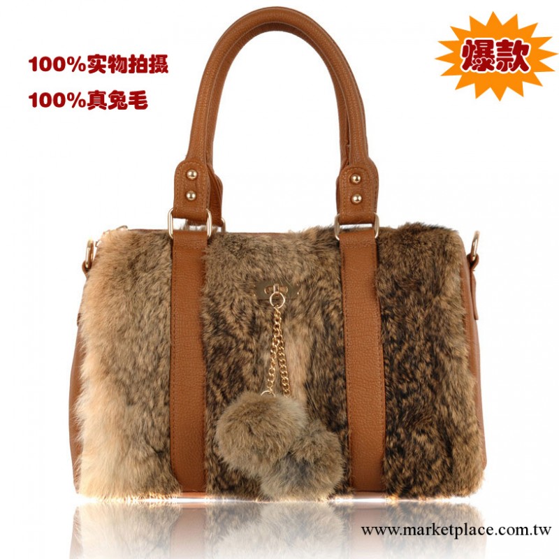 2013時尚尊貴奢華真兔毛包女包女士包手提單肩包晚宴包8184工廠,批發,進口,代購