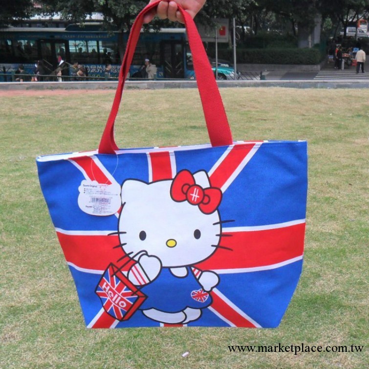 hello kitty英倫米字旗大號純棉單肩佈包時尚休閑購物媽咪袋批發工廠,批發,進口,代購