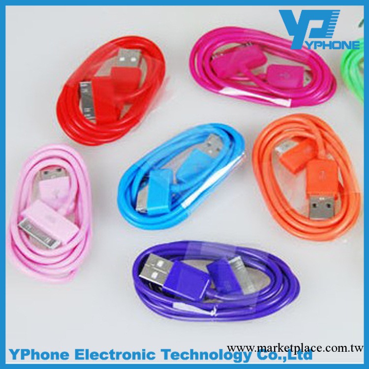 直供蘋果apple iphone4/4s彩色數據線 彩色數據線 蘋果配件工廠,批發,進口,代購