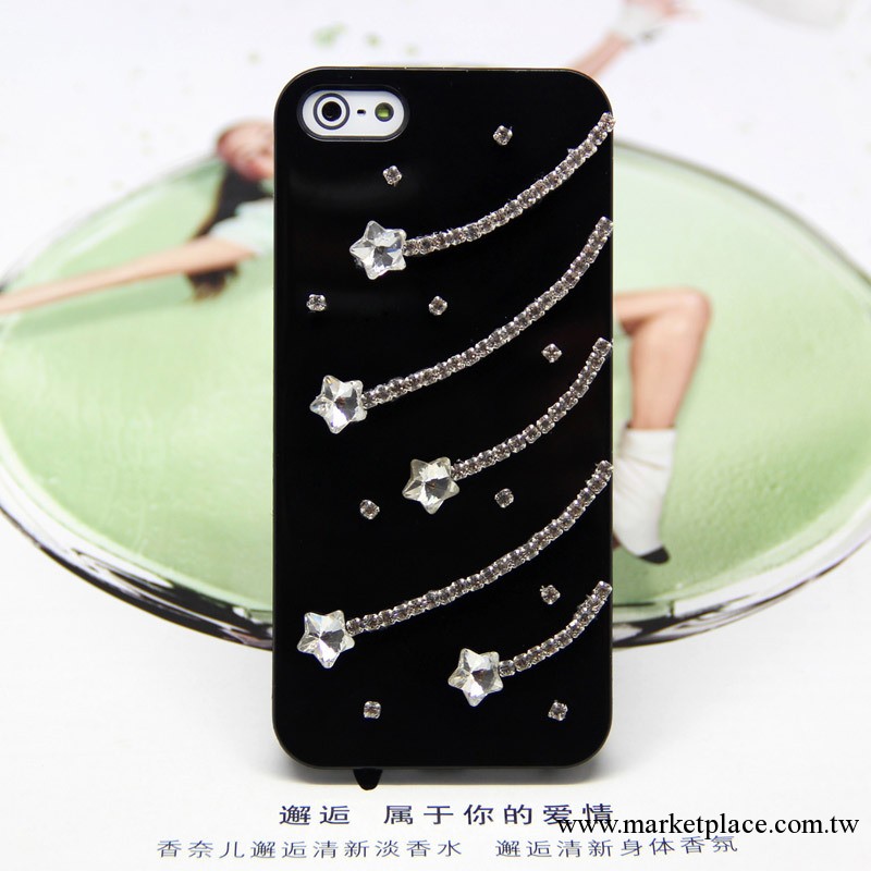 iphone5流星雨貼鉆手機殼 蘋果5純色爪鏈手工diy定制保護外殼批發工廠,批發,進口,代購
