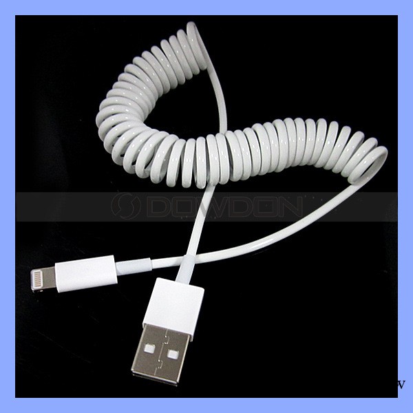 iphone5彈簧數據線 蘋果5USB充電數據線 伸縮線工廠,批發,進口,代購
