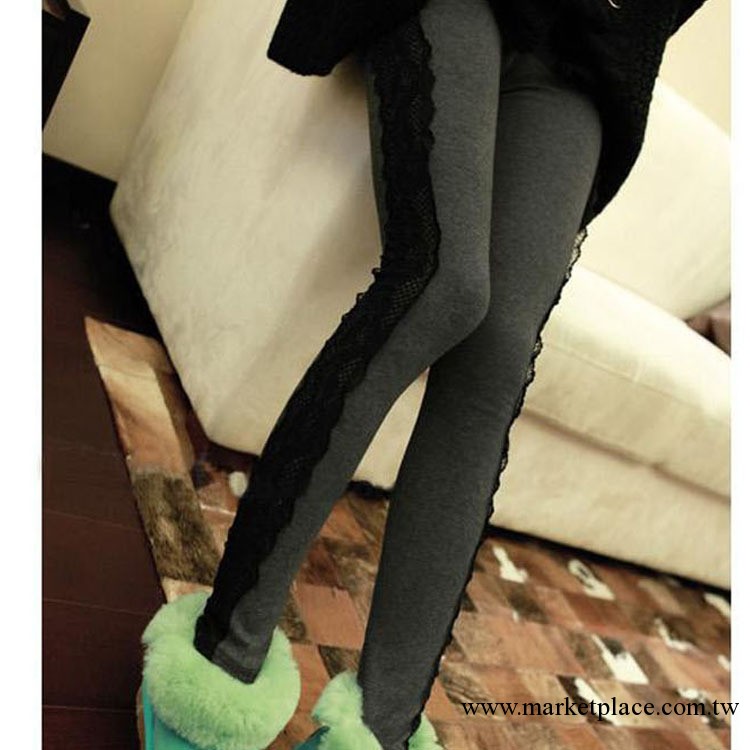 2013新款 女裝 韓版 復古側邊 蕾絲花邊 九分褲 內搭褲批發工廠,批發,進口,代購