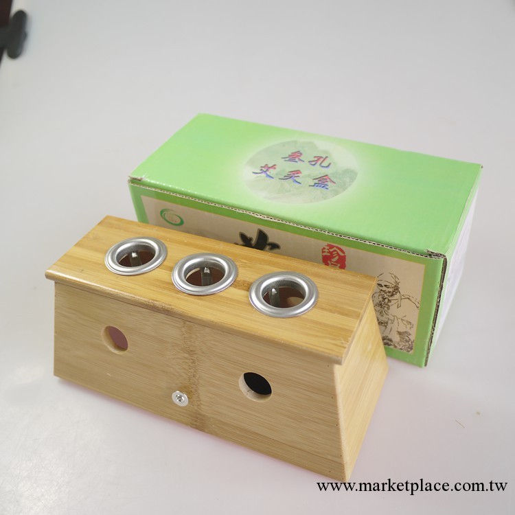 精品竹制三孔溫灸器/艾灸盒/可配套艾絨制艾條工廠,批發,進口,代購