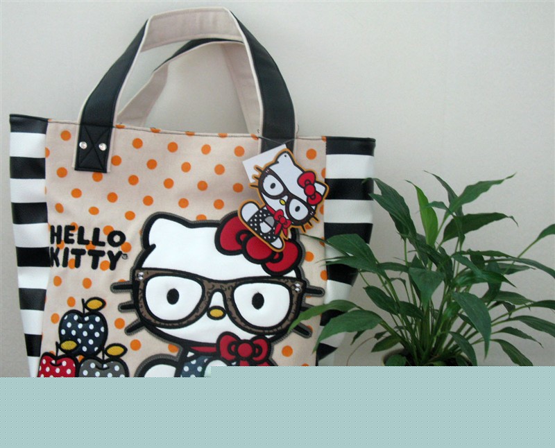高端訂單 美版可愛刺繡hello Kitty合作版 單肩包 手提包帆佈包工廠,批發,進口,代購