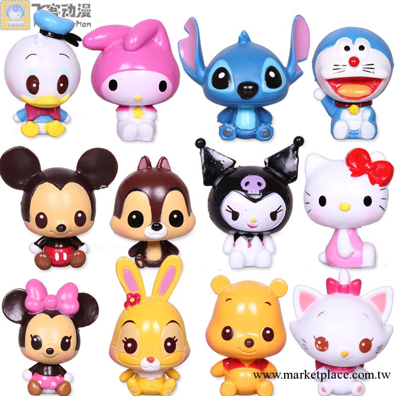 批發供應 12款卡通動漫公仔 hello kitty 多啦A夢 史迪仔 維尼熊工廠,批發,進口,代購