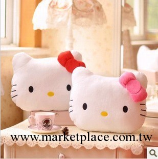 日本 hello kitty抱枕 可愛的KT凱蒂貓頭形靠枕 聖誕生日禮物暖手工廠,批發,進口,代購