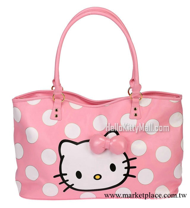 5082-Hello Kitty粉色波點貓頭手提包單肩包AA3199工廠,批發,進口,代購