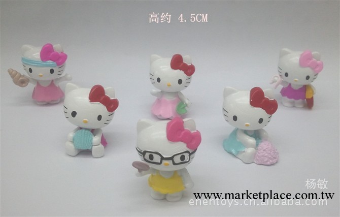 新款 動漫周邊 HELLO KITTY 6款沙灘KT貓手辦模型 做工精細工廠,批發,進口,代購