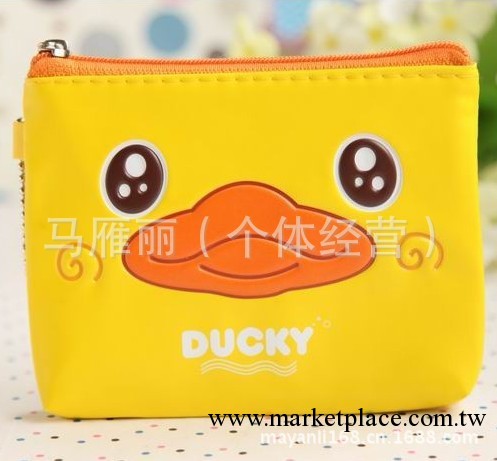 2013可愛小黃鴨大黃鴨DUCKY卡通小零錢包拉鏈硬幣包PU皮材質浮雕工廠,批發,進口,代購