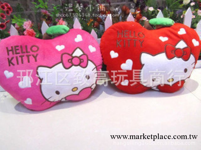 創意新款 毛絨玩具hello kitty蘋果款凱蒂貓KT貓 抱枕 靠墊招代理工廠,批發,進口,代購