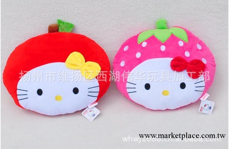 供應Hello kitty凱蒂貓抱枕靠墊草莓蘋果公仔毛絨玩具  廠傢直銷工廠,批發,進口,代購