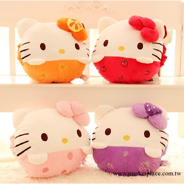 正版hello kitty抱枕 暖手捂插手枕水果凱蒂貓kt貓靠墊午休枕H409工廠,批發,進口,代購