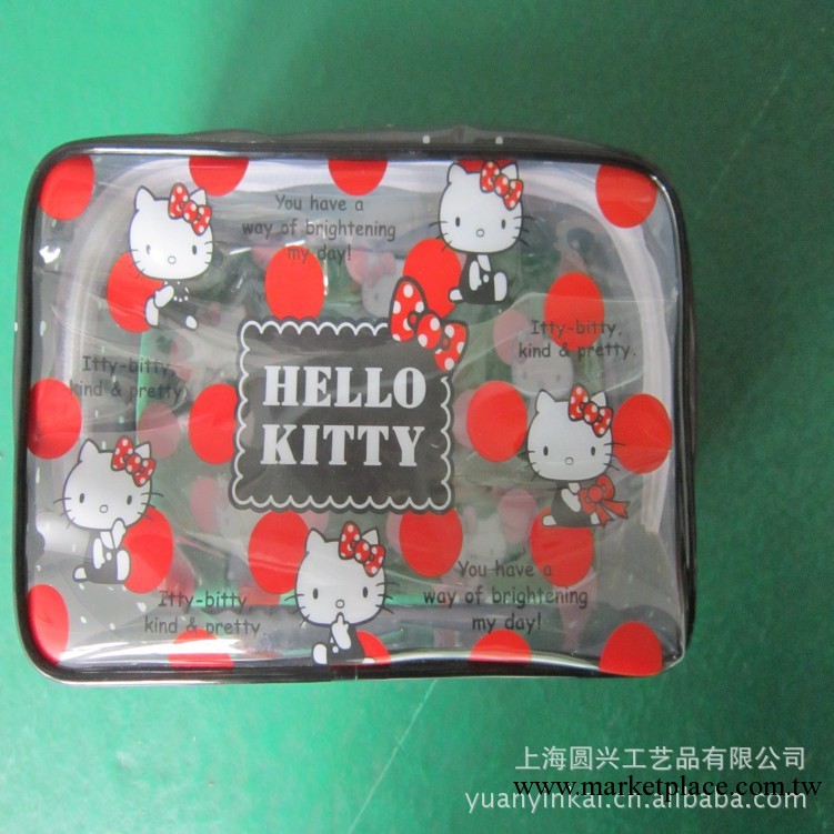 日本 HELLO KITTY 透明PVC卡通小貓印花女士小包（廠傢直接定做）工廠,批發,進口,代購