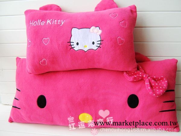 新品！玫紅hello kitty 抱枕系列 u枕+腰枕+美臀墊+枕頭 可拆洗工廠,批發,進口,代購