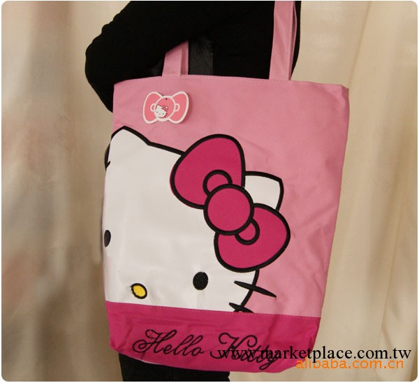 Hello Kitty貓臉粉色單肩包 手提大包 環保購物袋 學生書包工廠,批發,進口,代購