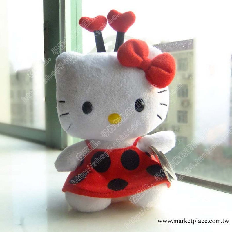 TY原單Sanrio三麗歐Hello Kitty凱蒂貓咪毛絨玩具瓢蟲裝 外貿原單工廠,批發,進口,代購