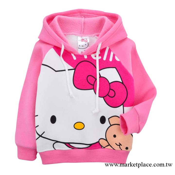 現貨!H89D8033 抓絨帽衫 童裝批發卡通Hello kitty長袖外套 特價工廠,批發,進口,代購