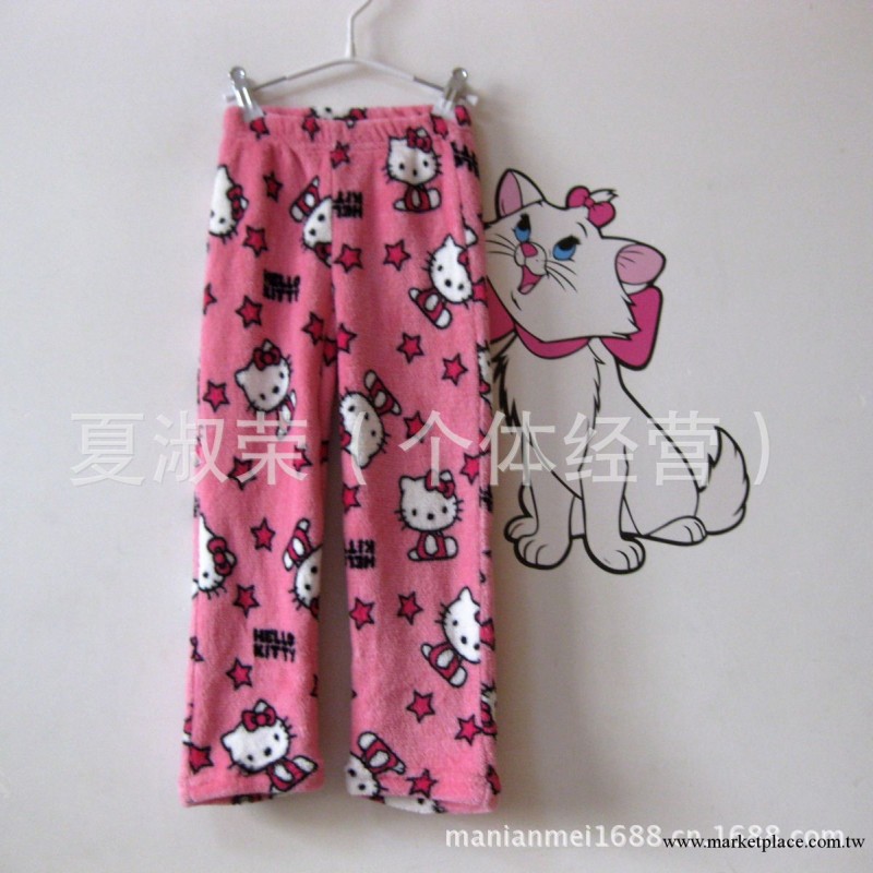 外貿歐美原單童裝 hello kitty 女童珊瑚絨傢居褲/睡褲工廠,批發,進口,代購
