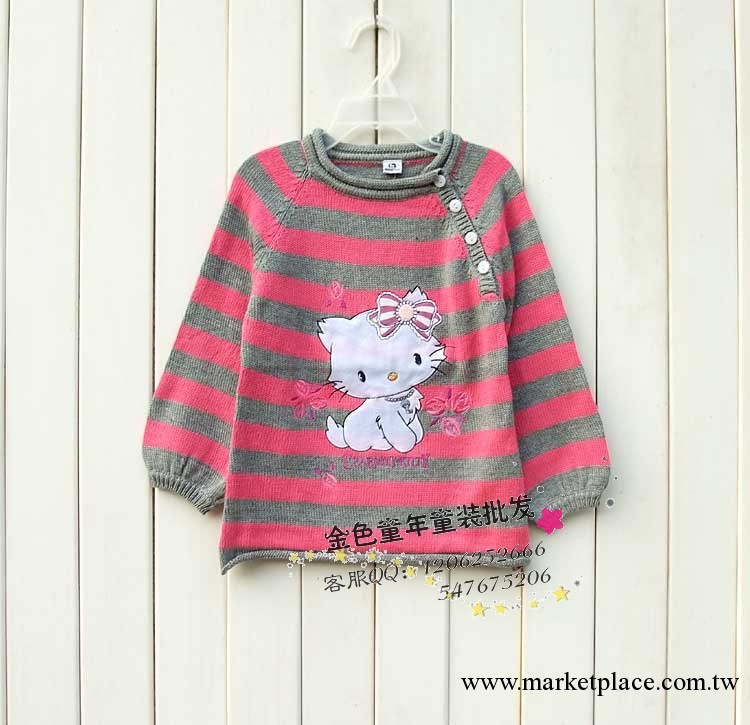 外貿童裝批發 原單hello kitty凱蒂貓純棉線女童線衫毛衣N4590工廠,批發,進口,代購