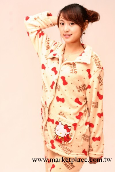特價日本公主系hello kitty芝麻街睡衣 套裝 傢居服珊瑚絨 2色入工廠,批發,進口,代購
