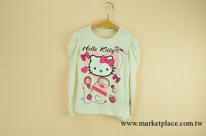 TVMANIA旗下hello kitty兒童女童裝純棉長袖打底衫 圓領泡泡袖T恤工廠,批發,進口,代購