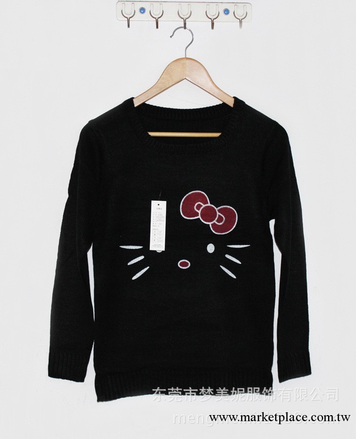 新款韓版毛衣Hello Kitty圖案可愛女式毛衣 圓領長袖套頭毛衣批發工廠,批發,進口,代購