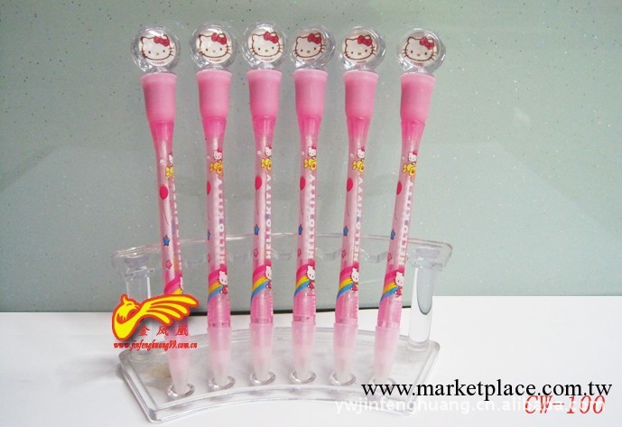 hello kitty  旋轉發光  LED燈筆  動物筆 韓國文具  批發零售工廠,批發,進口,代購