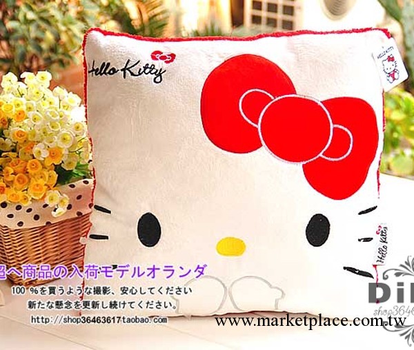 供應 方形凱蒂貓 hello kitty 優質毛絨靠墊|抱枕|靠枕 支持混批工廠,批發,進口,代購