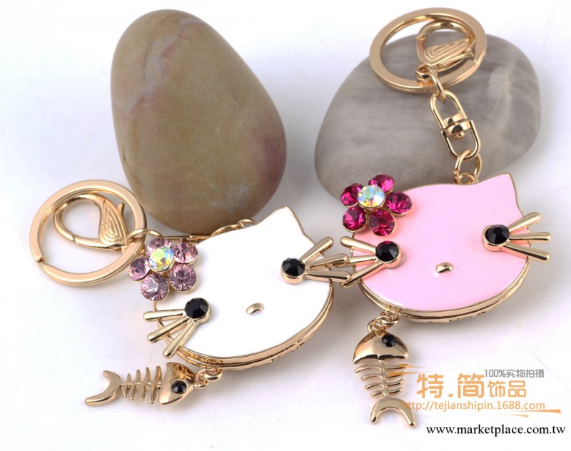 hello kitty可愛小貓女士鑲鉆汽車鑰匙扣/包包時尚掛件/禮品3004工廠,批發,進口,代購