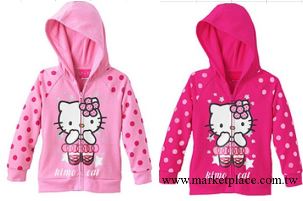 2013春秋新款女童hello kitty卡通可愛連帽襯拉鏈長袖外套29*5工廠,批發,進口,代購