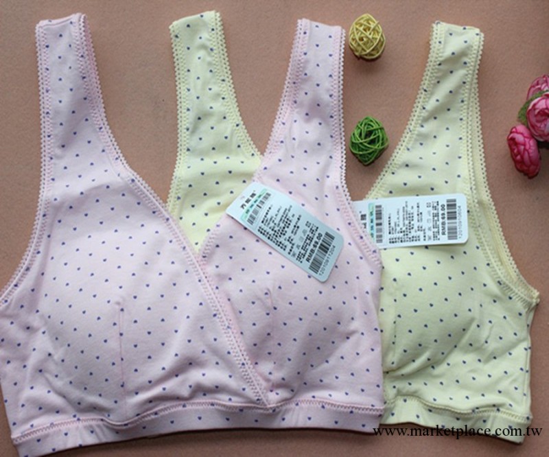 喬妮雅胸罩 純棉小心型圖案 帶背扣 可前開哺乳背心款 01091工廠,批發,進口,代購