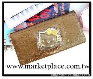 HELLO KITTY品牌咖啡色蟒紋時尚精致長款錢包 E111工廠,批發,進口,代購