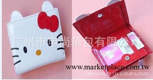 廠傢供應女士卡通hello kitty 錢包，紅兩折PU錢包。工廠,批發,進口,代購
