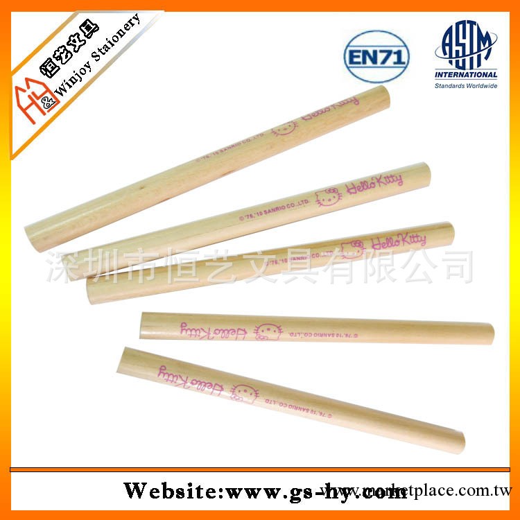 hello kitty品牌迷你鉛筆  原木色橫切不削尖的鉛筆 木制禮品鉛筆工廠,批發,進口,代購