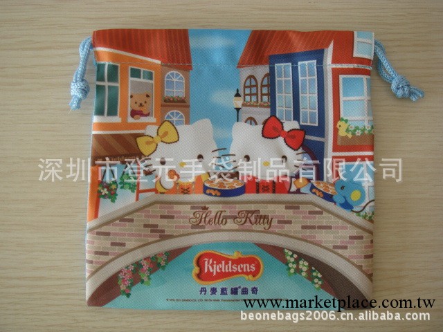 廠傢直銷hello kitty束繩袋束口包 禮品袋 可定制 量大從優工廠,批發,進口,代購