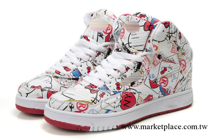 品牌潮女板鞋 爆款Hello Kitty 高幫女休閒鞋工廠,批發,進口,代購