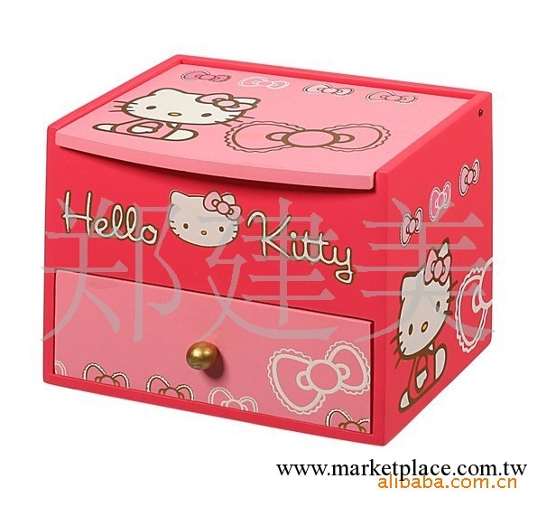 歐式公主韓國可愛hello kitty木制首飾盒飾品化妝盒收納盒工廠,批發,進口,代購