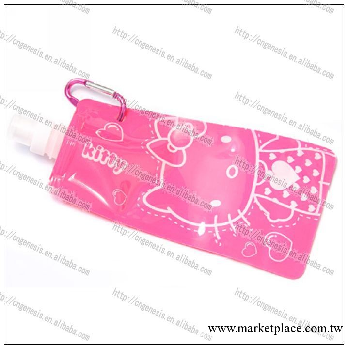 創世紀HELLO KITTY折疊水袋、環保運動水袋 卡通水袋（廠傢直銷）工廠,批發,進口,代購