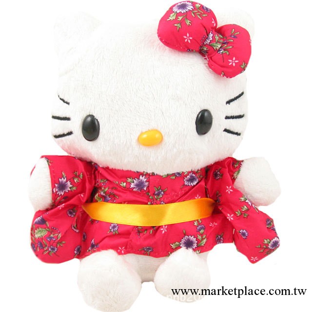 SANRIO原單,穿和服的Hello kitty紅色毛絨車掛,精品KT公仔玩具工廠,批發,進口,代購