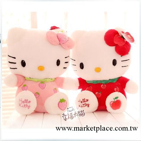 Aoger正版hello kitty可愛蘋果水果凱蒂貓咪毛絨玩具公仔生日禮物工廠,批發,進口,代購